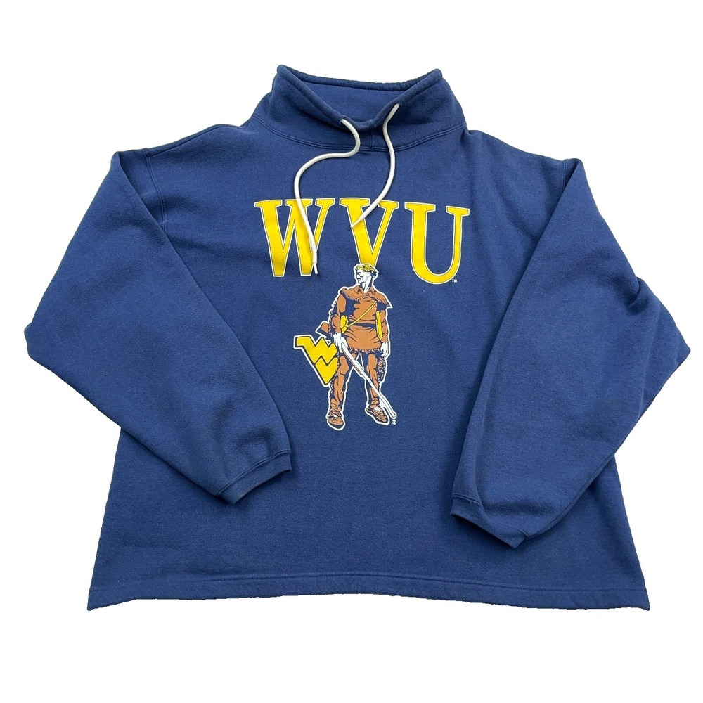 Vintage West Virginia Mountaineers Sweatshirt Men XL Turtleneck WVU 90s Sweater